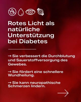 🩸 Rotes Licht als natürliche Unterstützung bei Diabetes Die Erkrankungen Diabetes mellitus Typ 1 und Typ 2 beeinflussen...