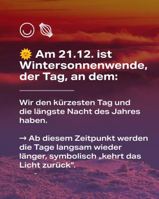 Hurra, ab heute werden die Tage wieder länger und es gibt mehr Licht – die Wintersonnenwende steht vor der Tür. 🌗 Aber mit...